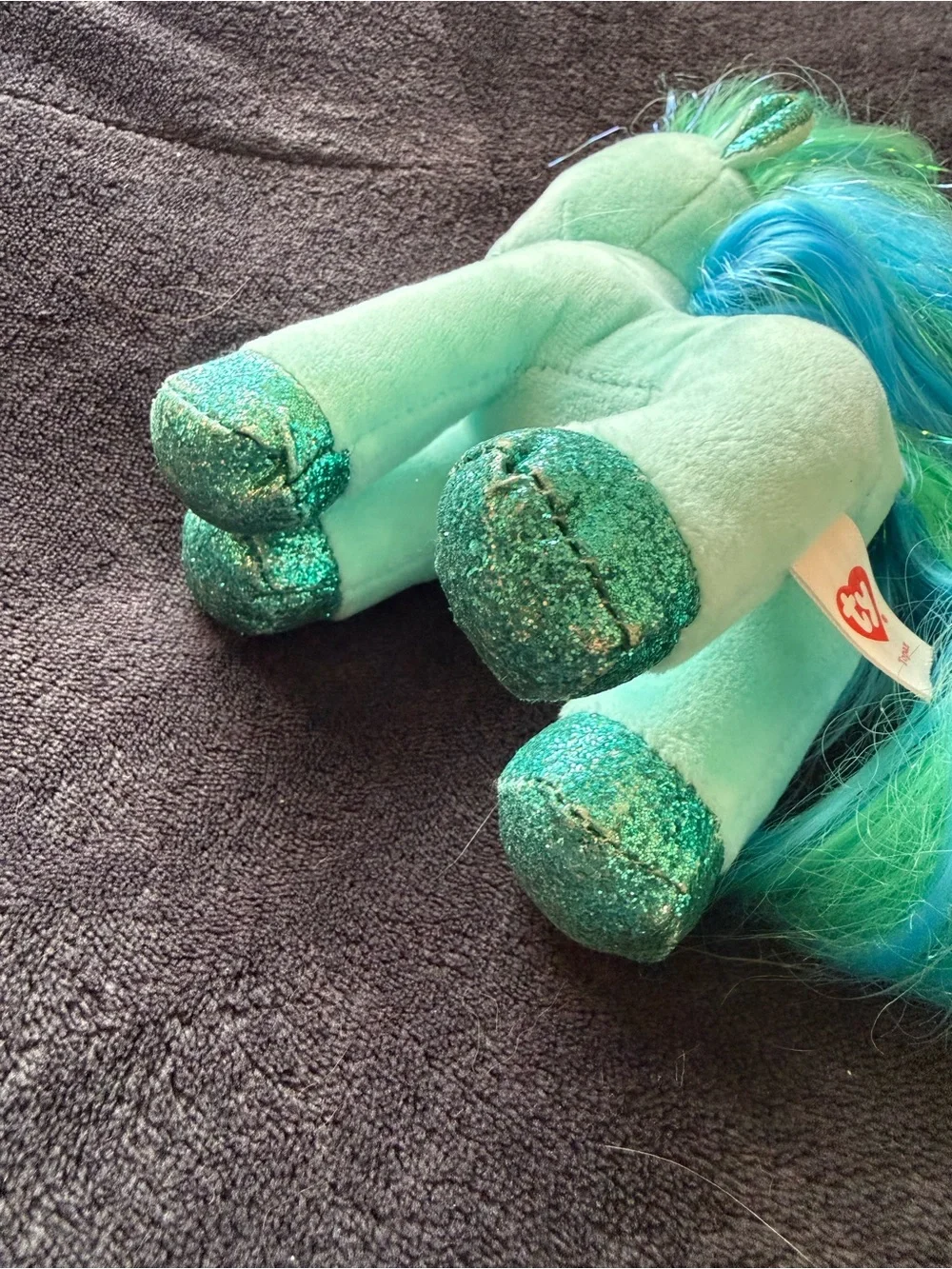 TY Beanie Boo Topaz the Teal Pony Horse Plush 6 inch - No tag